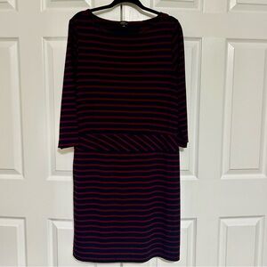 L. L. Bean Signature Classic Striped Dress Size 16